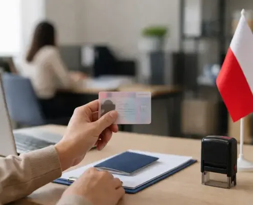 Временная карта побыту по работе в Польше