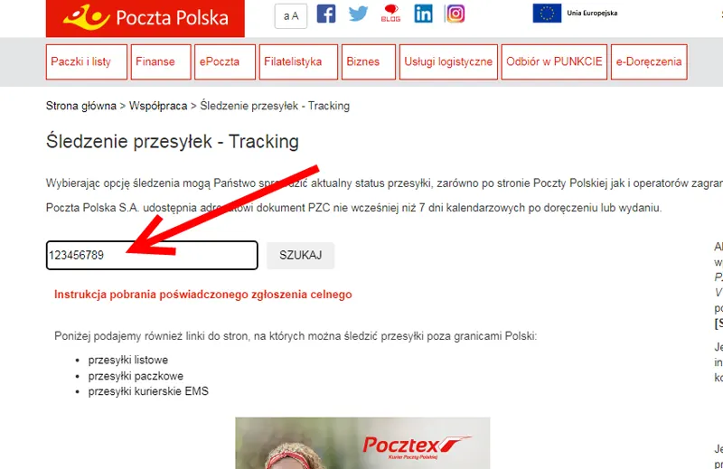 отслеживание заказного письма в Польше