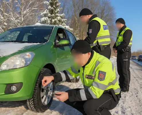 Штрафы в Чехии зимой