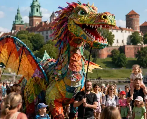 Парад драконов в Кракове